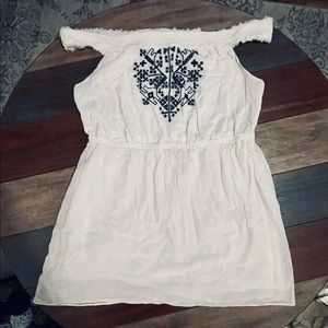 American Eagle White OffShoulder Short Dress Sz 18